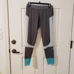 Adidas Stella McCartney Gray and Teal Leggings Size M